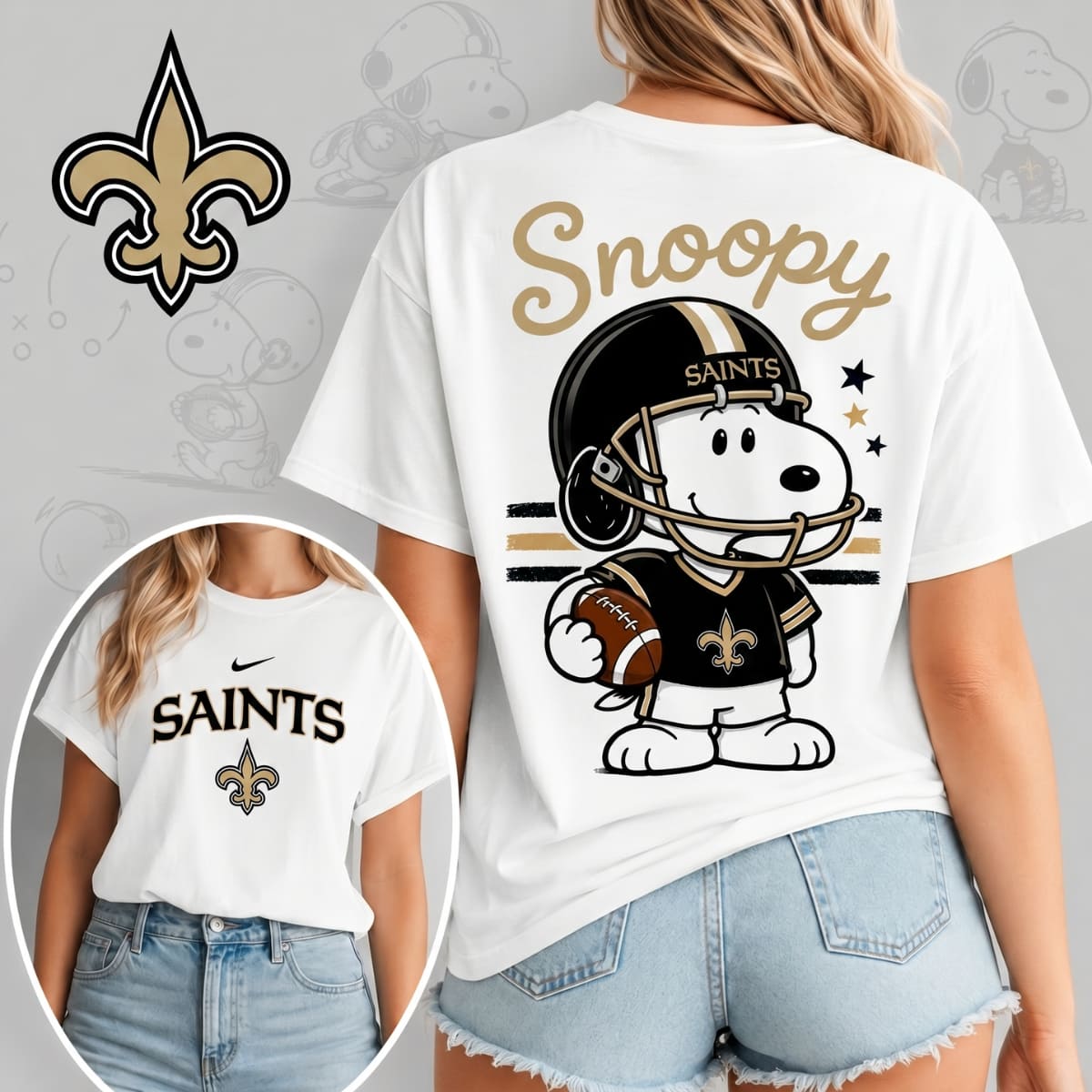New Orleans Saints x Snoopy Football Game Day Unisex T-Shirt – NFL Fan Outfit