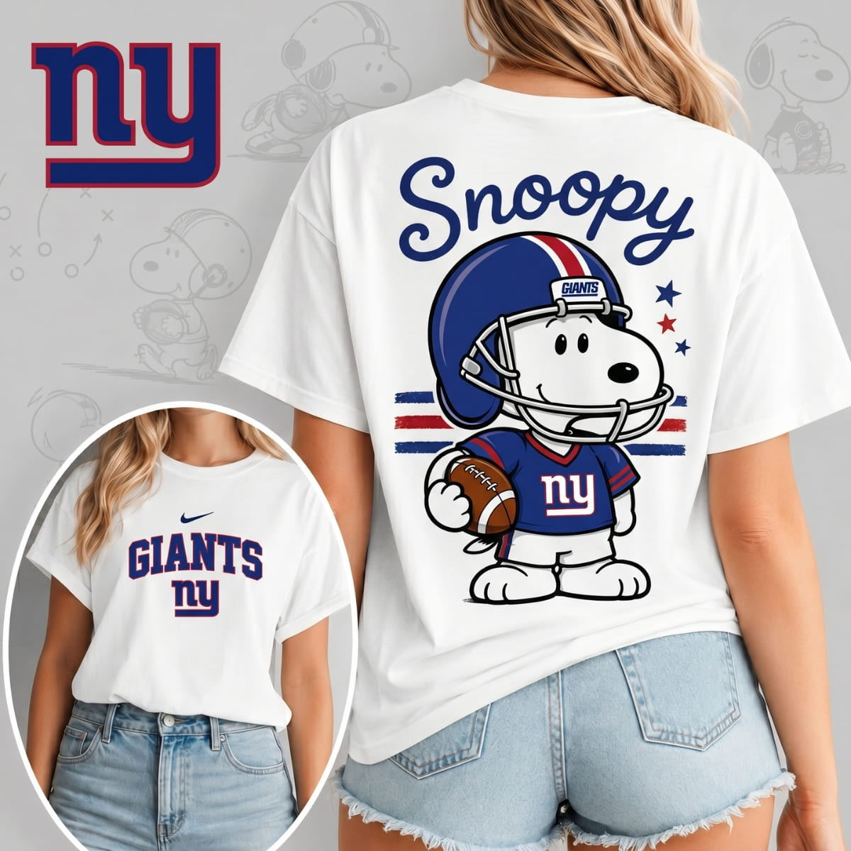 New York Giants x Snoopy Football Game Day Unisex T-Shirt – NFL Fan Outfit