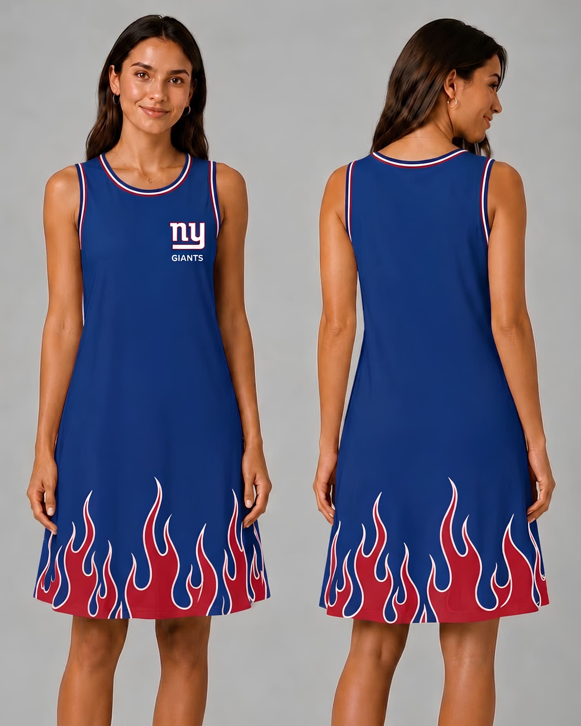 New York Giants Flame Dress – Women’s NFL Game Day Outfit