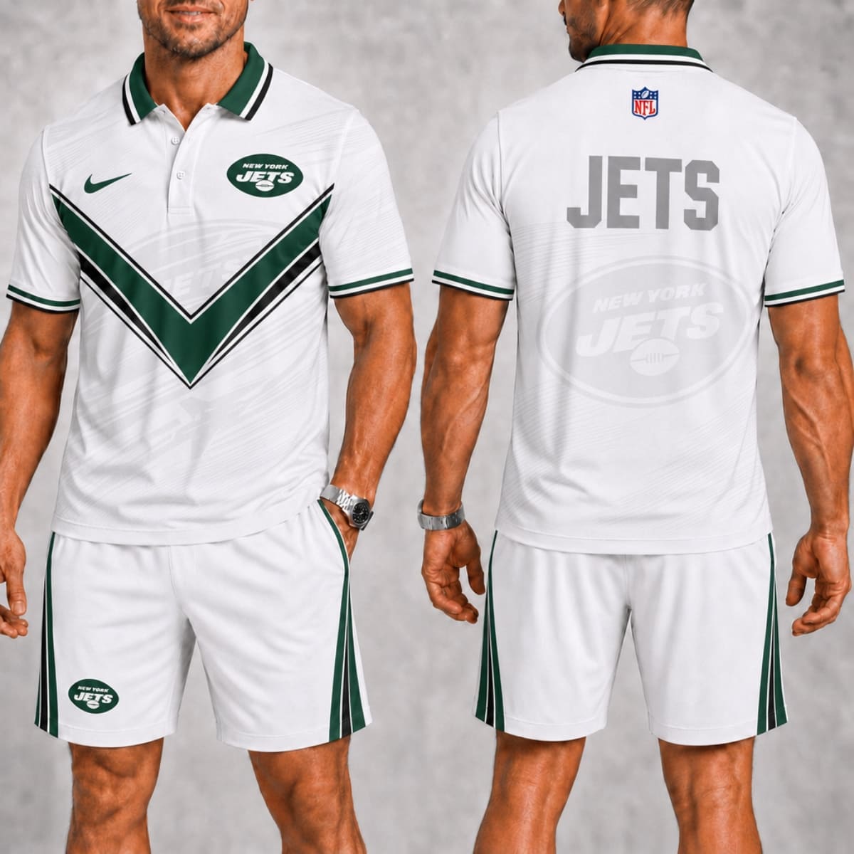 New York Jets Polo Shirt & Shorts Set – NFL Fan Outfit