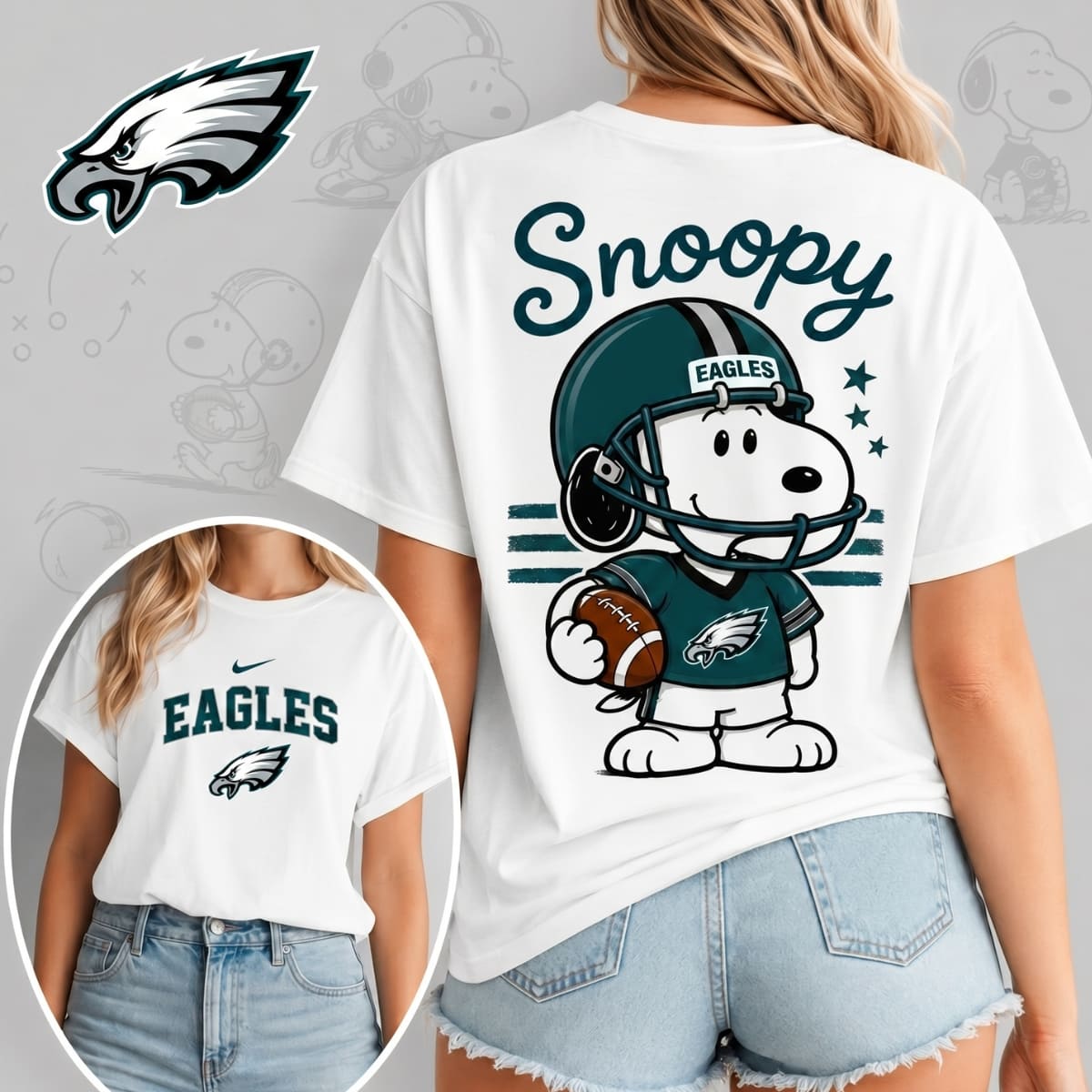 Philadelphia Eagles x Snoopy Football Game Day Unisex T-Shirt – NFL Fan Outfit