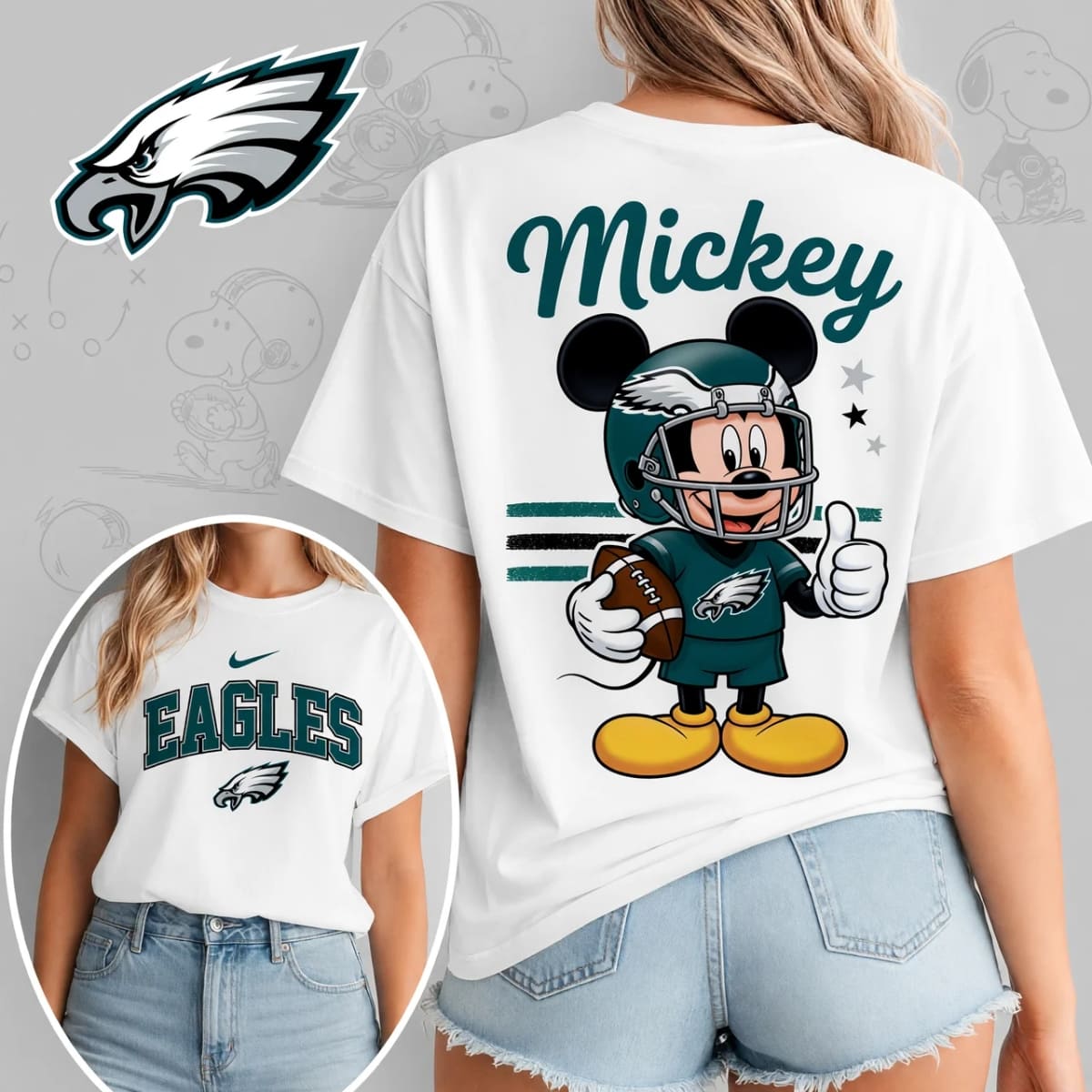 Philadelphia Eagles x Mickey Mouse Football Game Day Unisex T-Shirt – NFL Fan Outfit