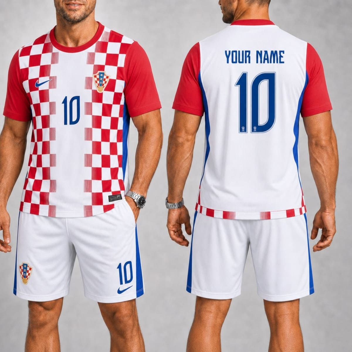 Personalized Croatia Home Jersey & Shorts Set – Custom Name & Number | World Cup 2026