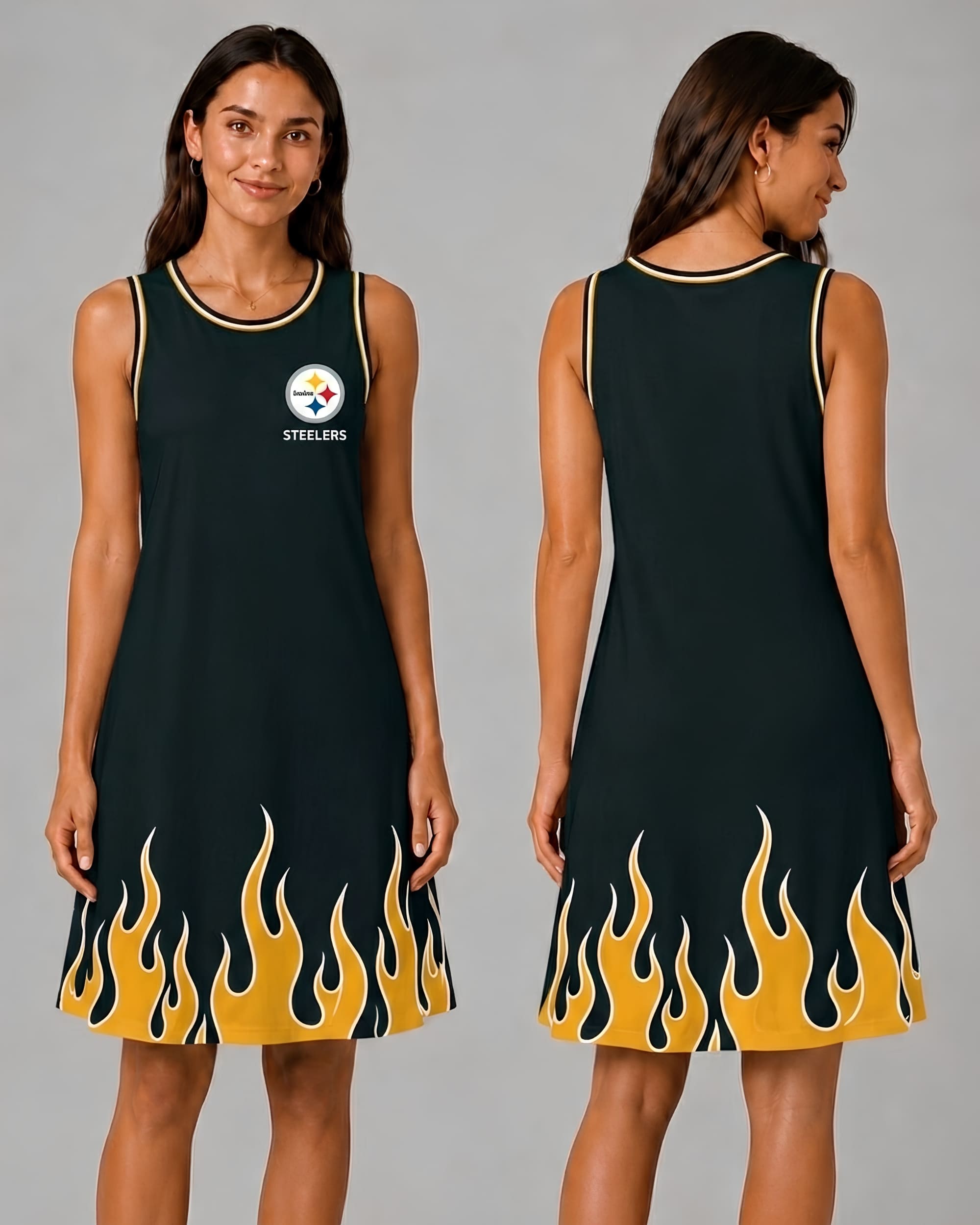 Pittsburgh Steelers Flame Dress – Women’s NFL Game Day Outfit
