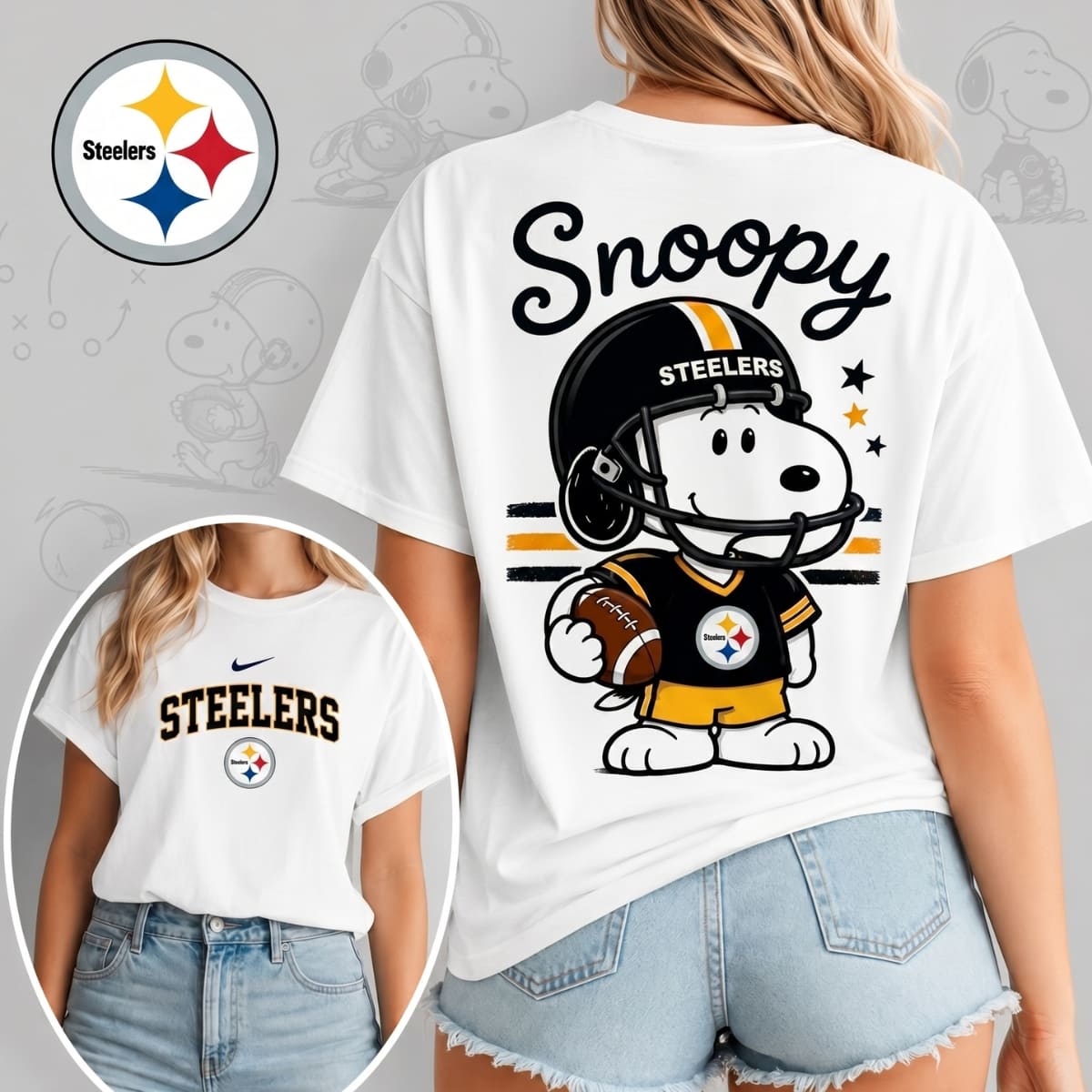 Pittsburgh Steelers x Snoopy Football Game Day Unisex T-Shirt – NFL Fan Outfit