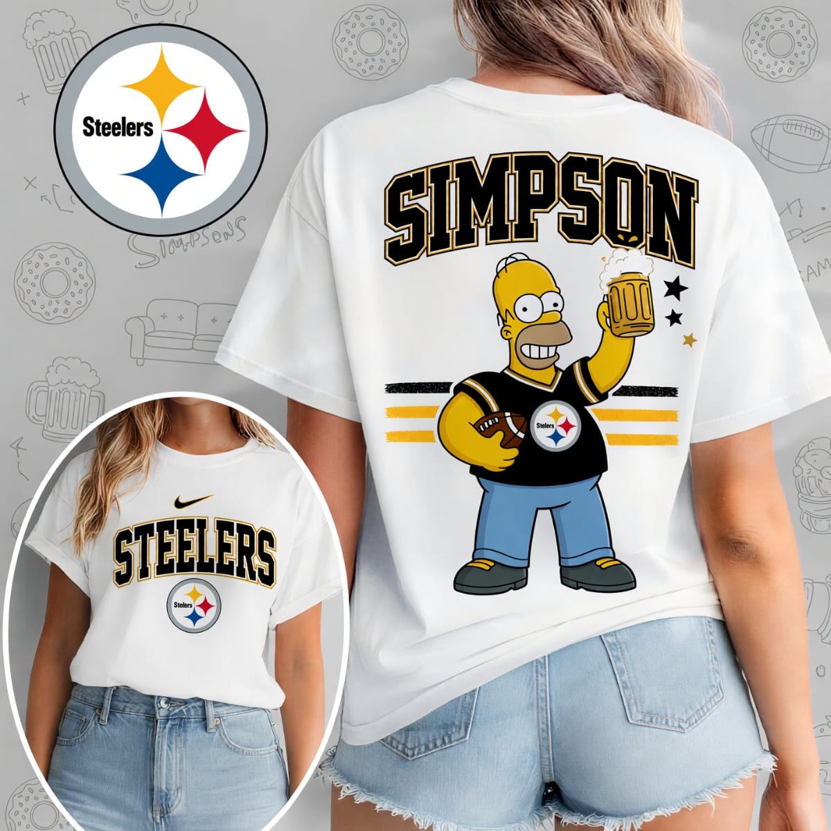 Pittsburgh Steelers x The Simpsons Football Game Day Unisex T-Shirt – NFL Fan Outfit
