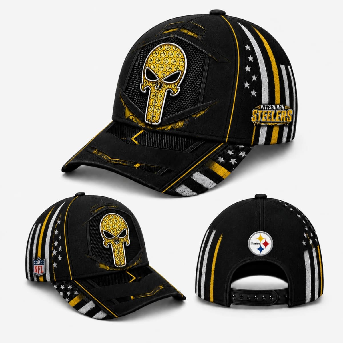 Personalized Pittsburgh Steelers Tactical Skull Cap – Custom Name | NFL Outfit