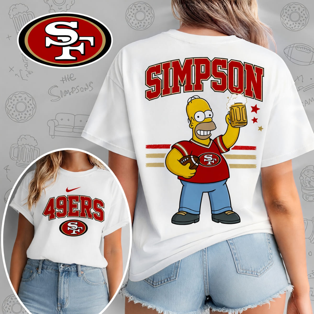 San Francisco 49ers x The Simpsons Football Game Day Unisex T-Shirt – NFL Fan Outfit