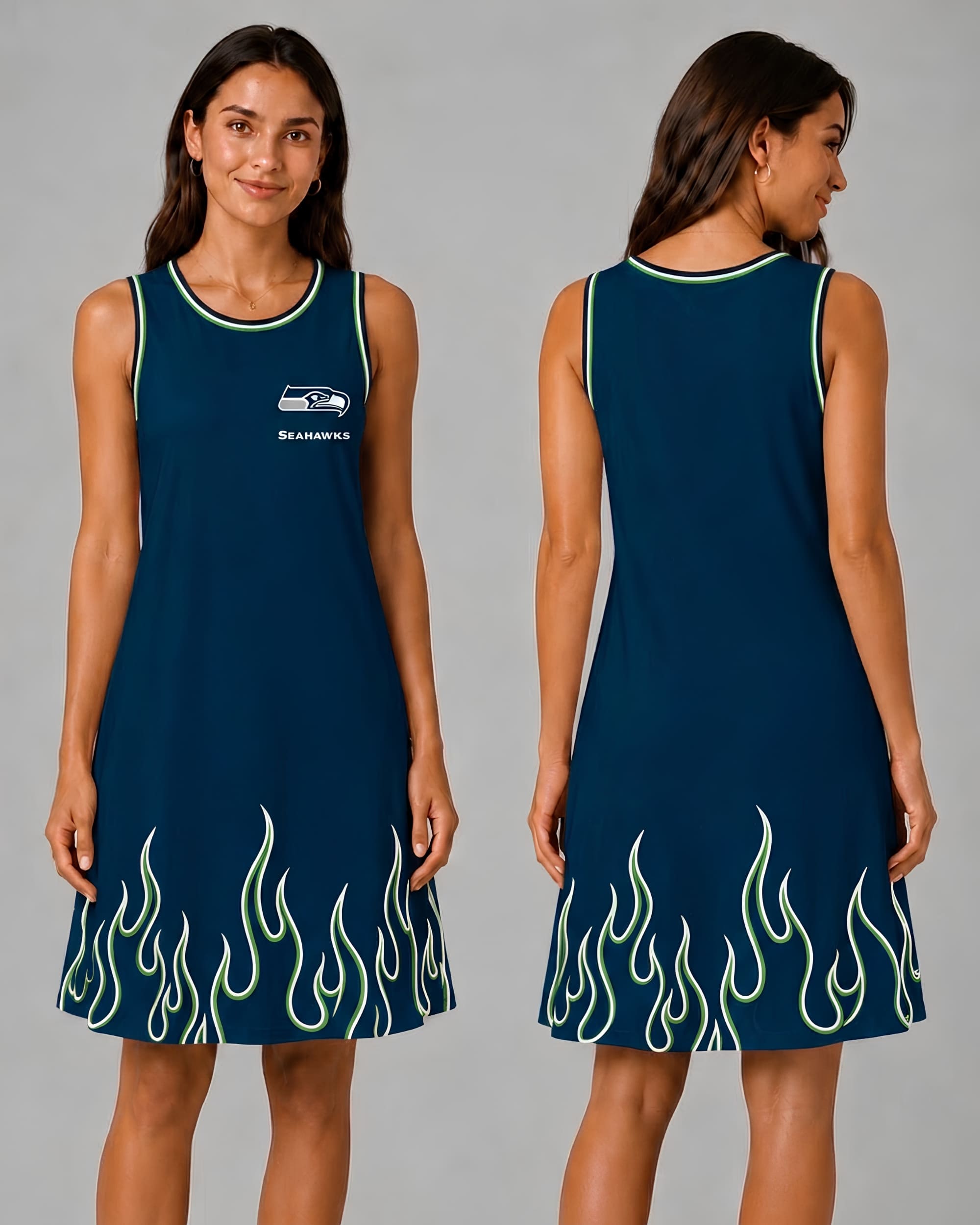 Seattle Seahawks Flame Dress – Women’s NFL Game Day Outfit