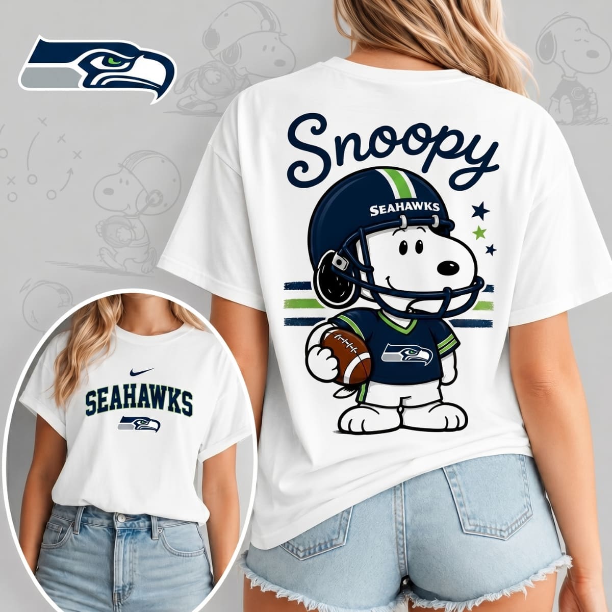 Seattle Seahawks x Snoopy Football Game Day Unisex T-Shirt – NFL Fan Outfit