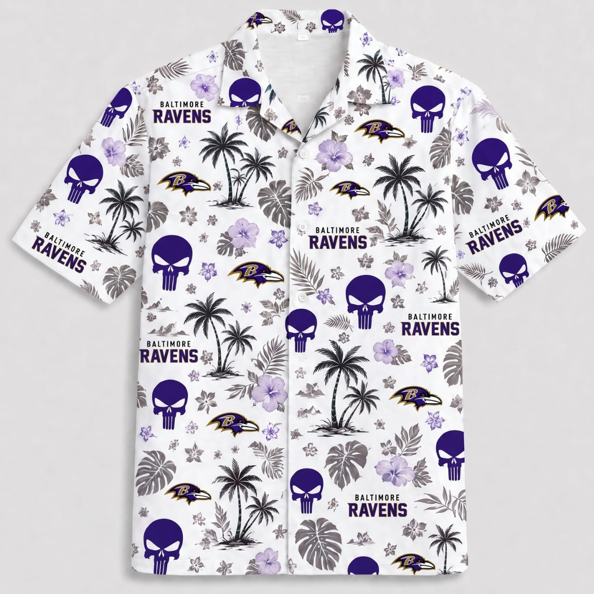 Baltimore Ravens Skull Island Hawaiian Shirt – NFL Fan Outfit