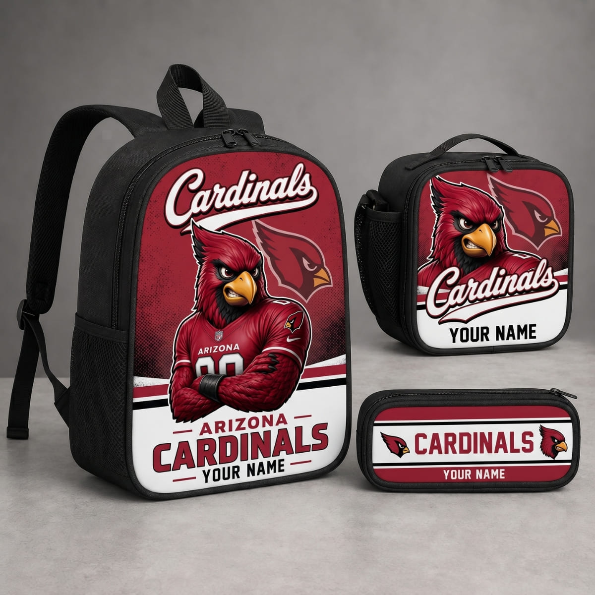 Personalized Arizona Cardinals Game Day School Pack - Custom Name – NFL 3-Piece Backpack Set