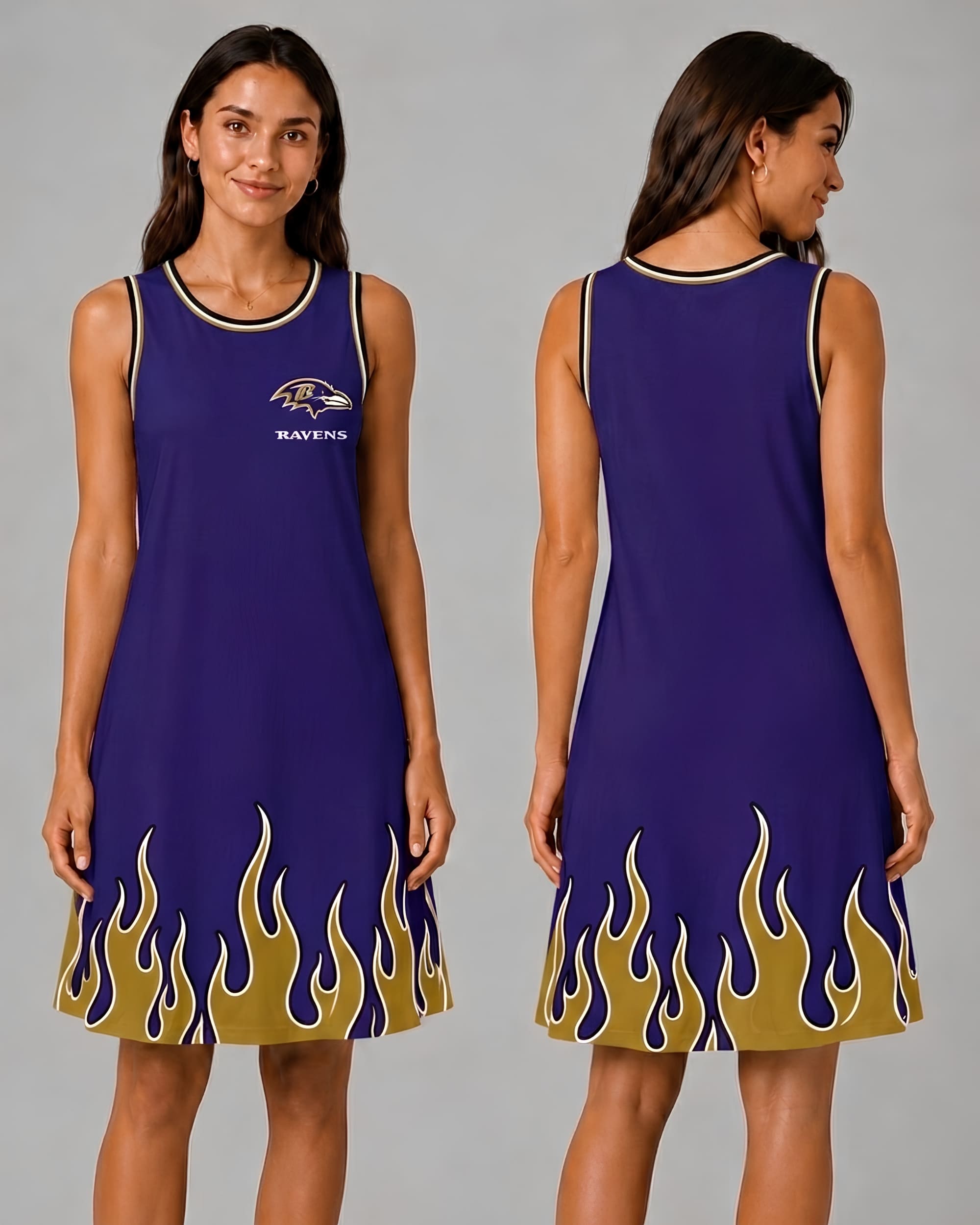 Baltimore Ravens Flame Dress – Women’s NFL Game Day Outfit