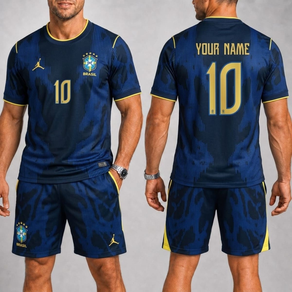 Personalized Brazil Away Jersey & Shorts Set – Custom Name & Number | World Cup 2026