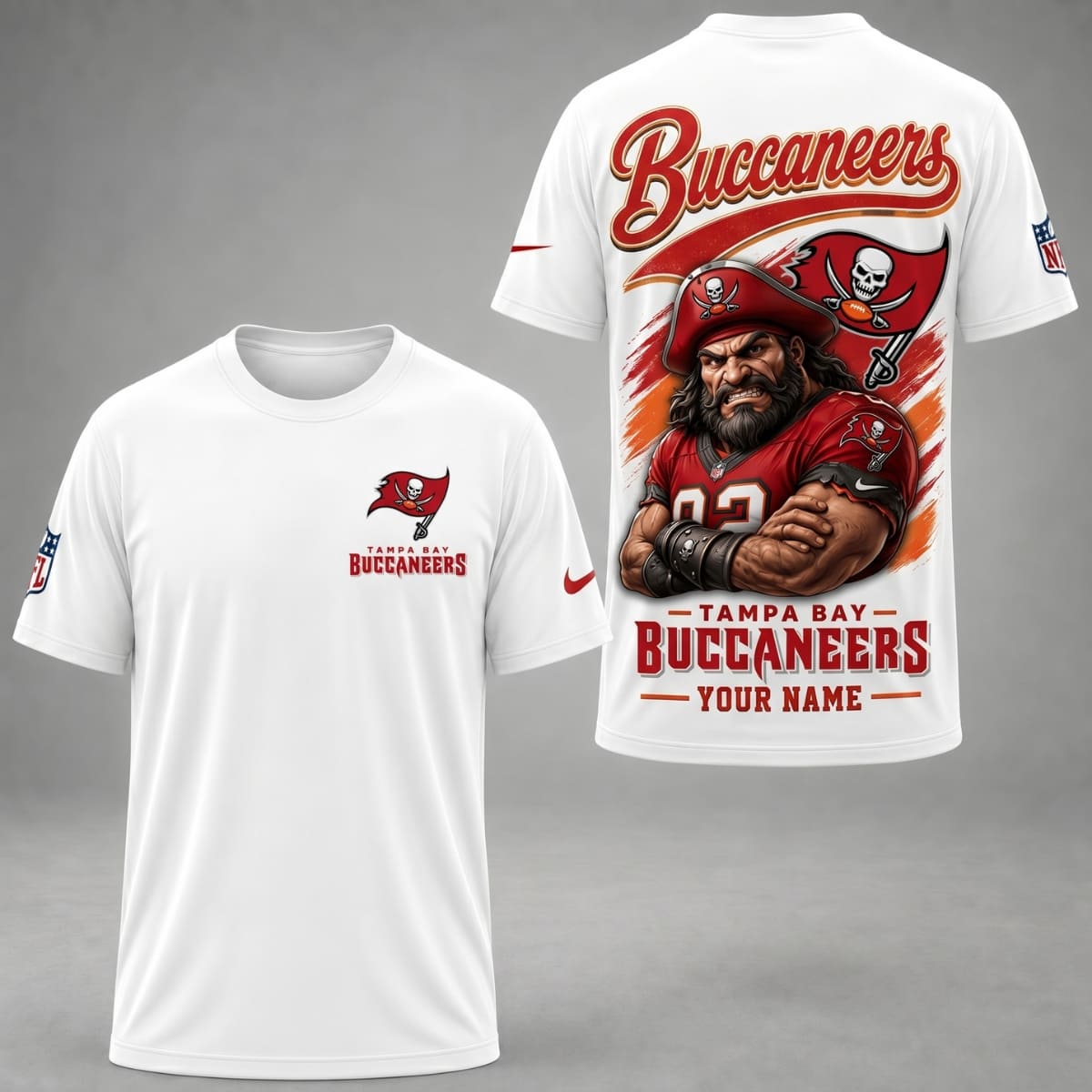 Personalized Tampa Bay Buccaneers Mascot Legacy Unisex T-Shirt – Custom Name | NFL Fan Outfit