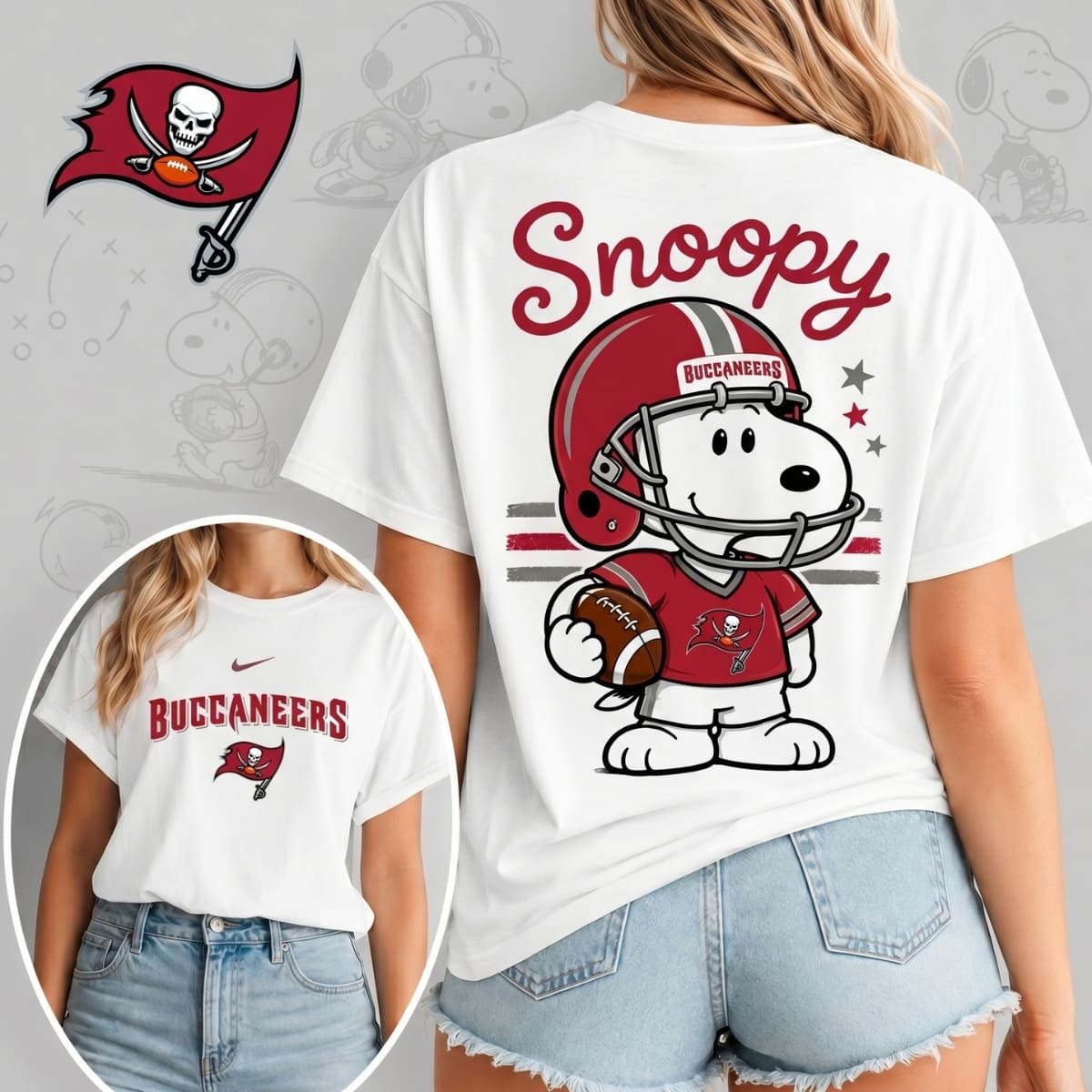 Tampa Bay Buccaneers x Snoopy Football Game Day Unisex T-Shirt – NFL Fan Outfit