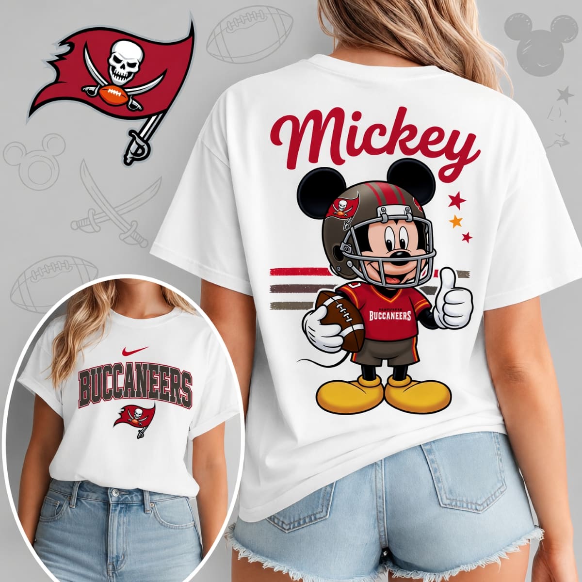 Tampa Bay Buccaneers x Mickey Mouse Football Game Day Unisex T-Shirt – NFL Fan Outfit