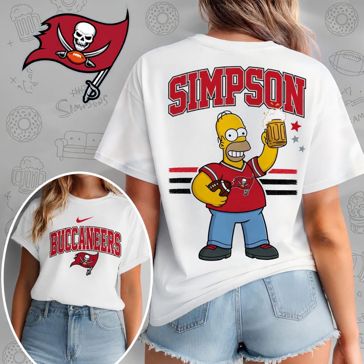 Tampa Bay Buccaneers x The Simpsons Football Game Day Unisex T-Shirt – NFL Fan Outfit