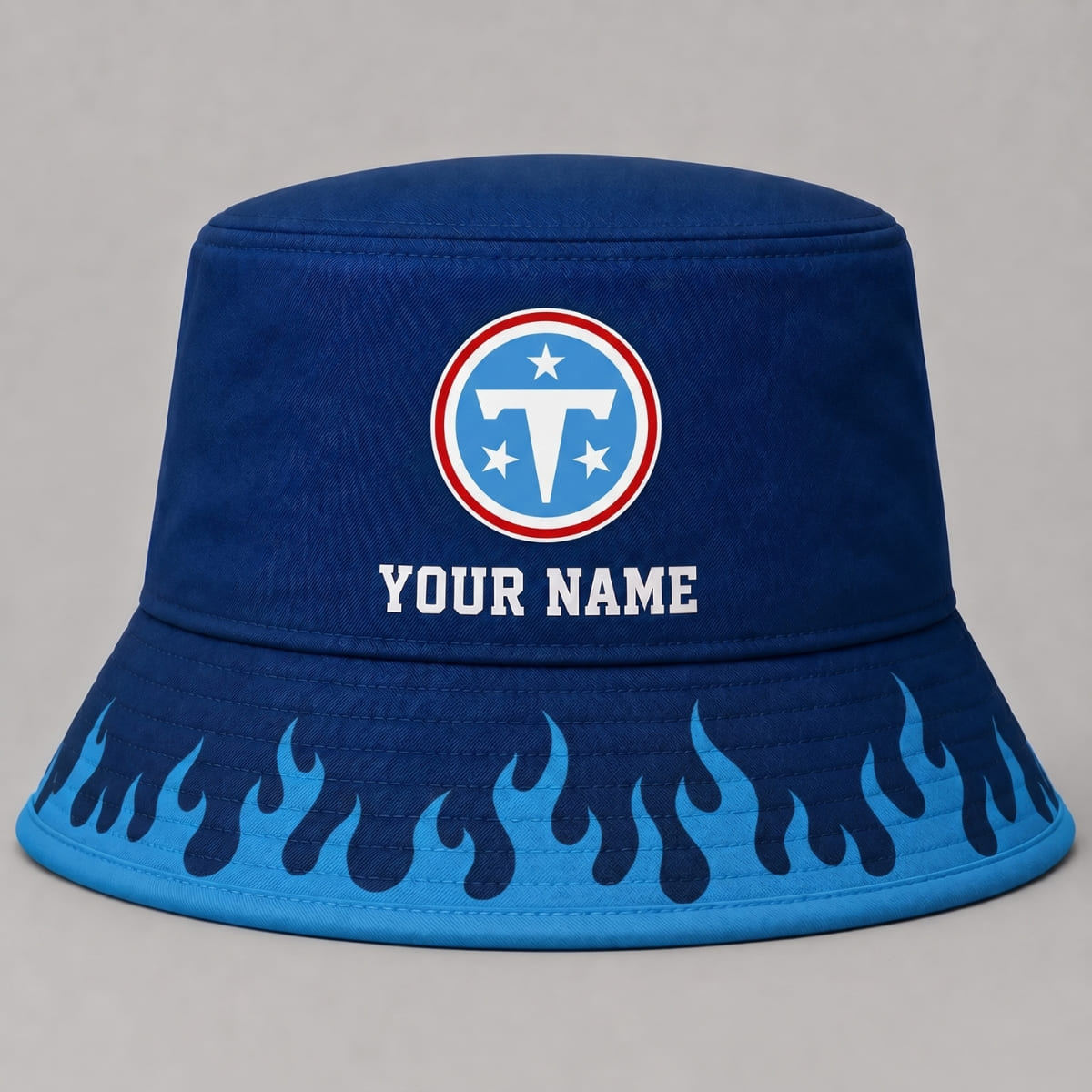 Personalized Tennessee Titans Flame Brim Bucket Hat – Custom Name | NFL Fan Outfit