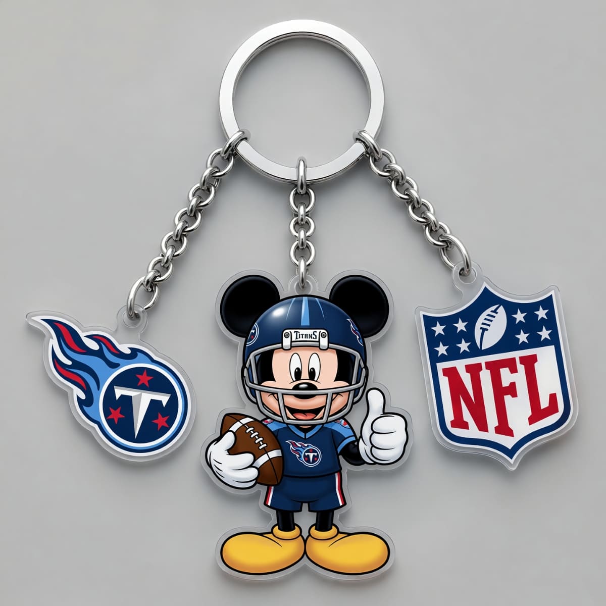 Tennessee Titans x Mickey Triple Charm Keychain | NFL Fan Gift