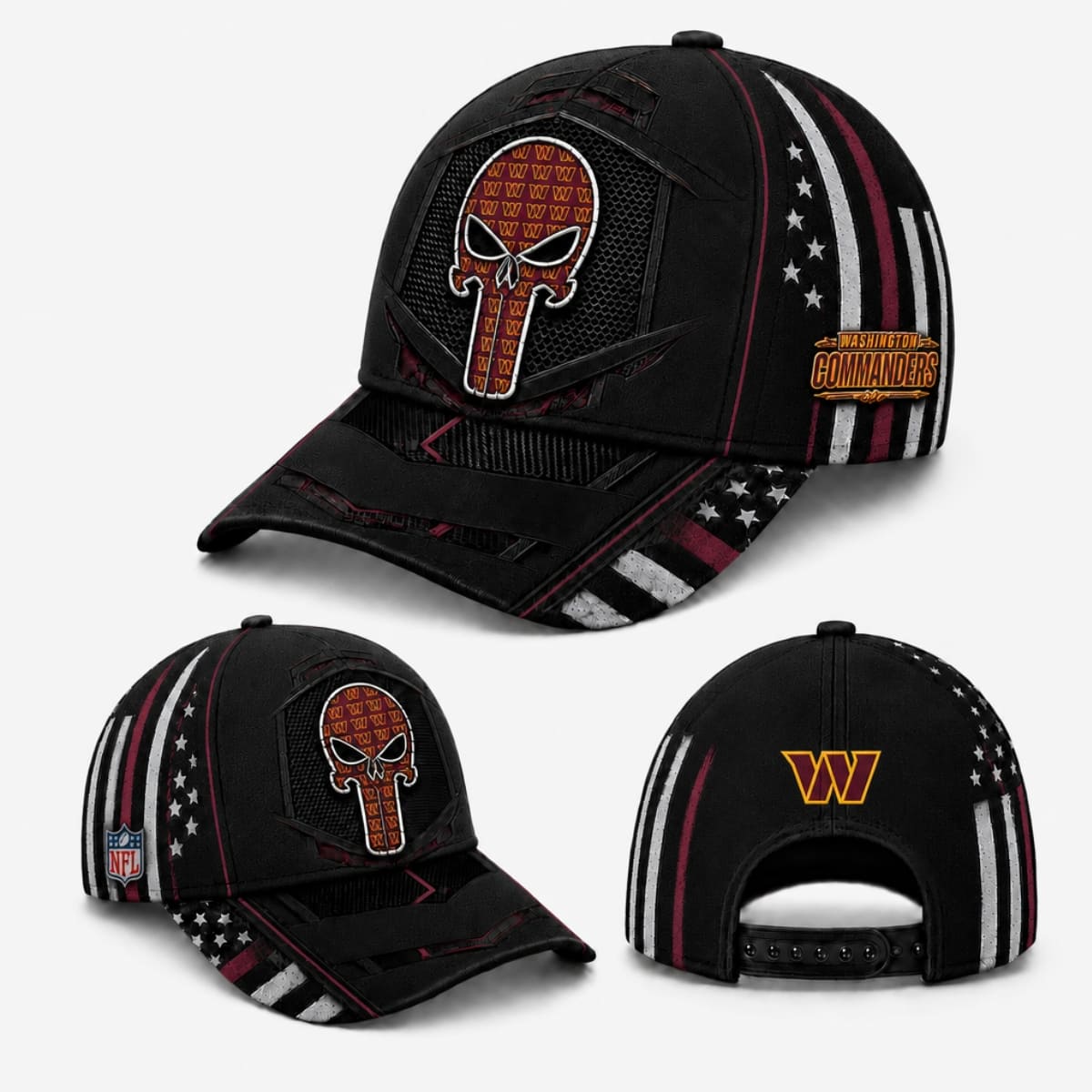 Personalized Washington Commanders Tactical Skull Cap – Custom Name | NFL Outfit
