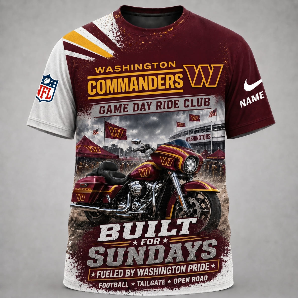 Personalized Washington Commanders Game Day Ride Club Unisex T-Shirt – Custom Name | NFL Fan Outfit