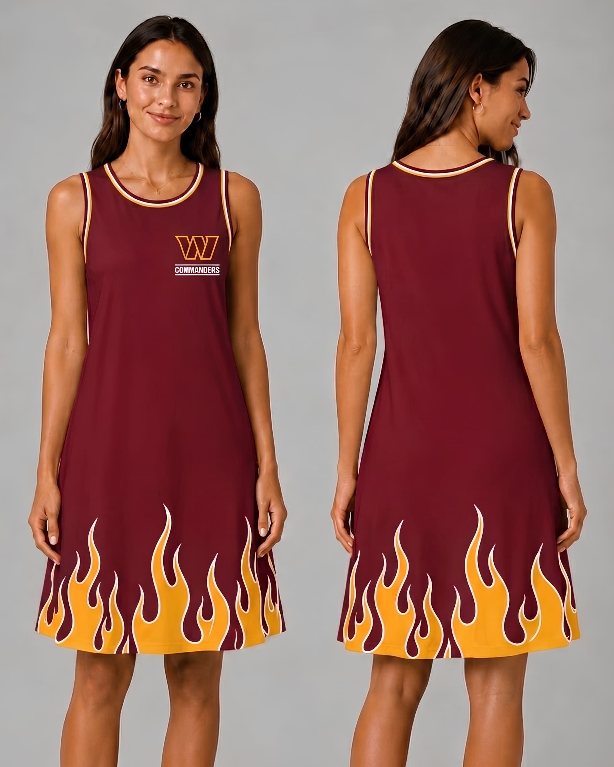 Washington Commanders Flame Dress – Women’s NFL Game Day Outfit