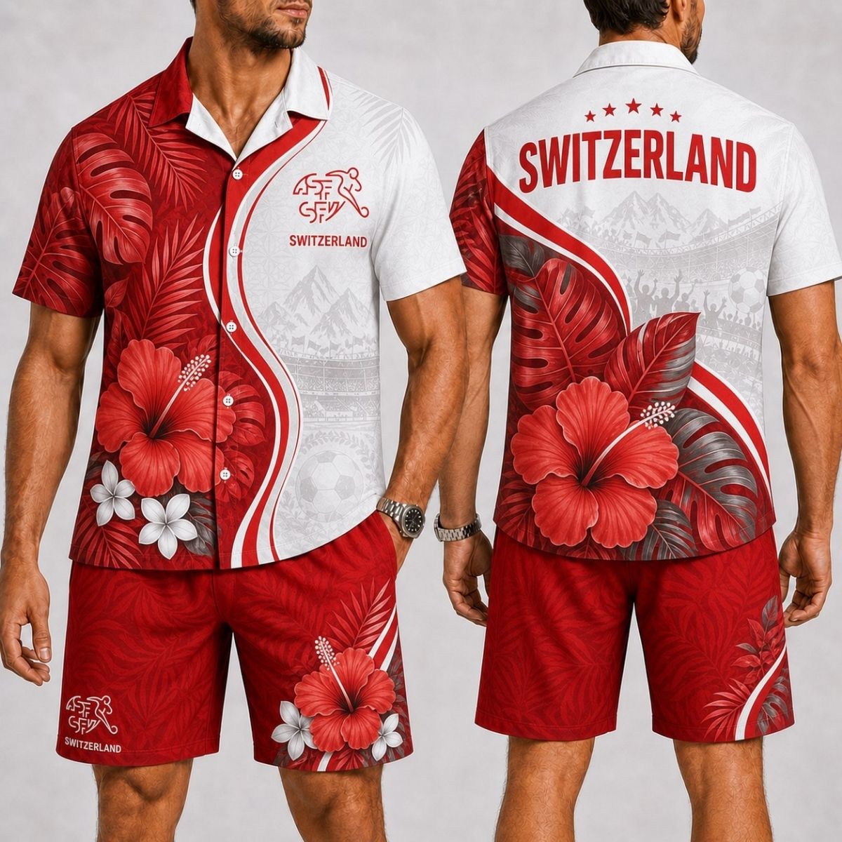 Island Wave Switzerland Hawaii Shirt & Shorts Set – World Cup 2026