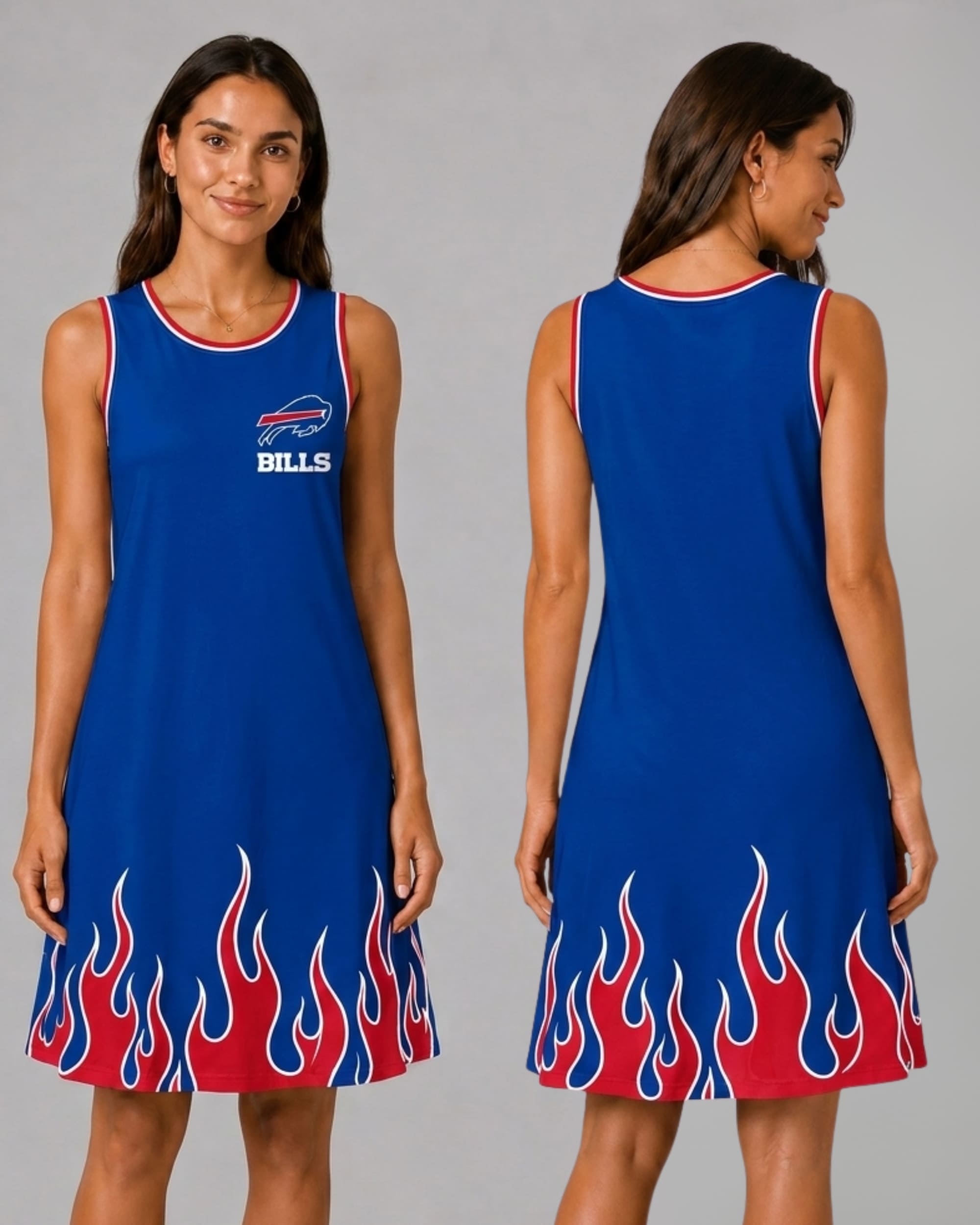 Buffalo Bills Flame Dress – Women’s NFL Game Day Outfit