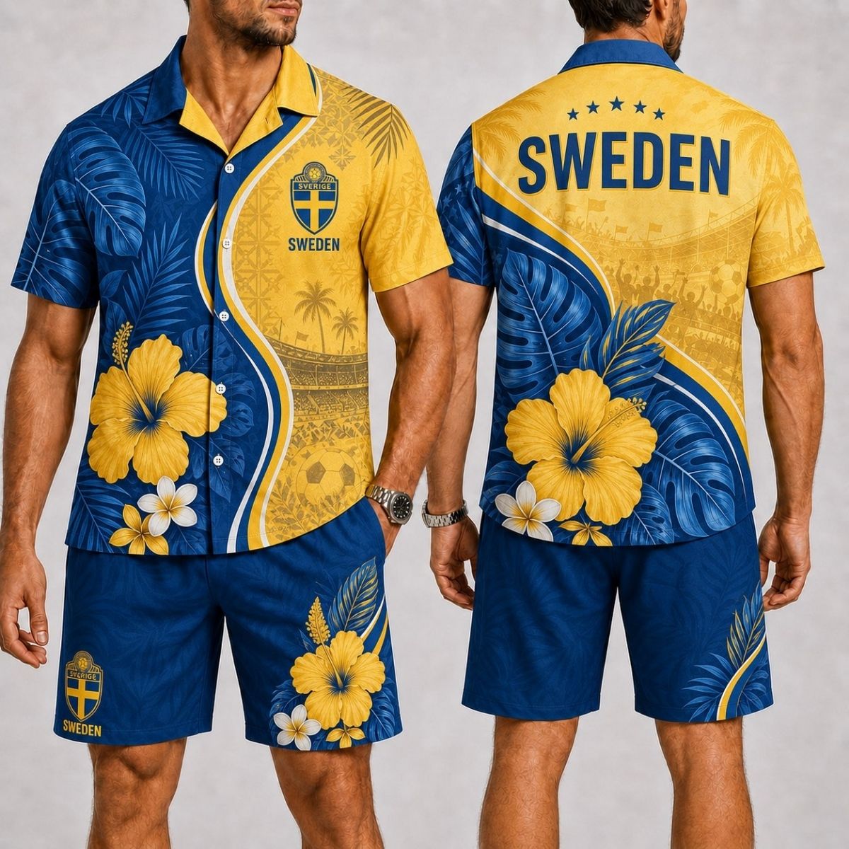Island Wave Sweden Hawaii Shirt & Shorts Set – World Cup 2026
