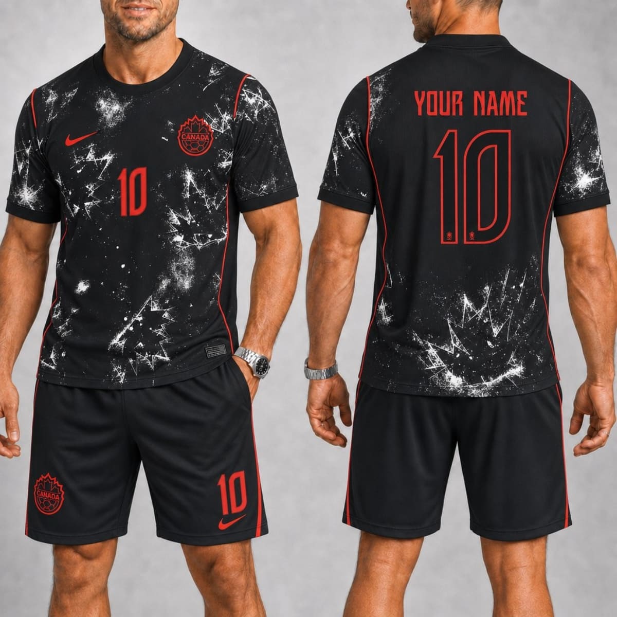 Personalized Canada Away Jersey & Shorts Set – Custom Name & Number | World Cup 2026