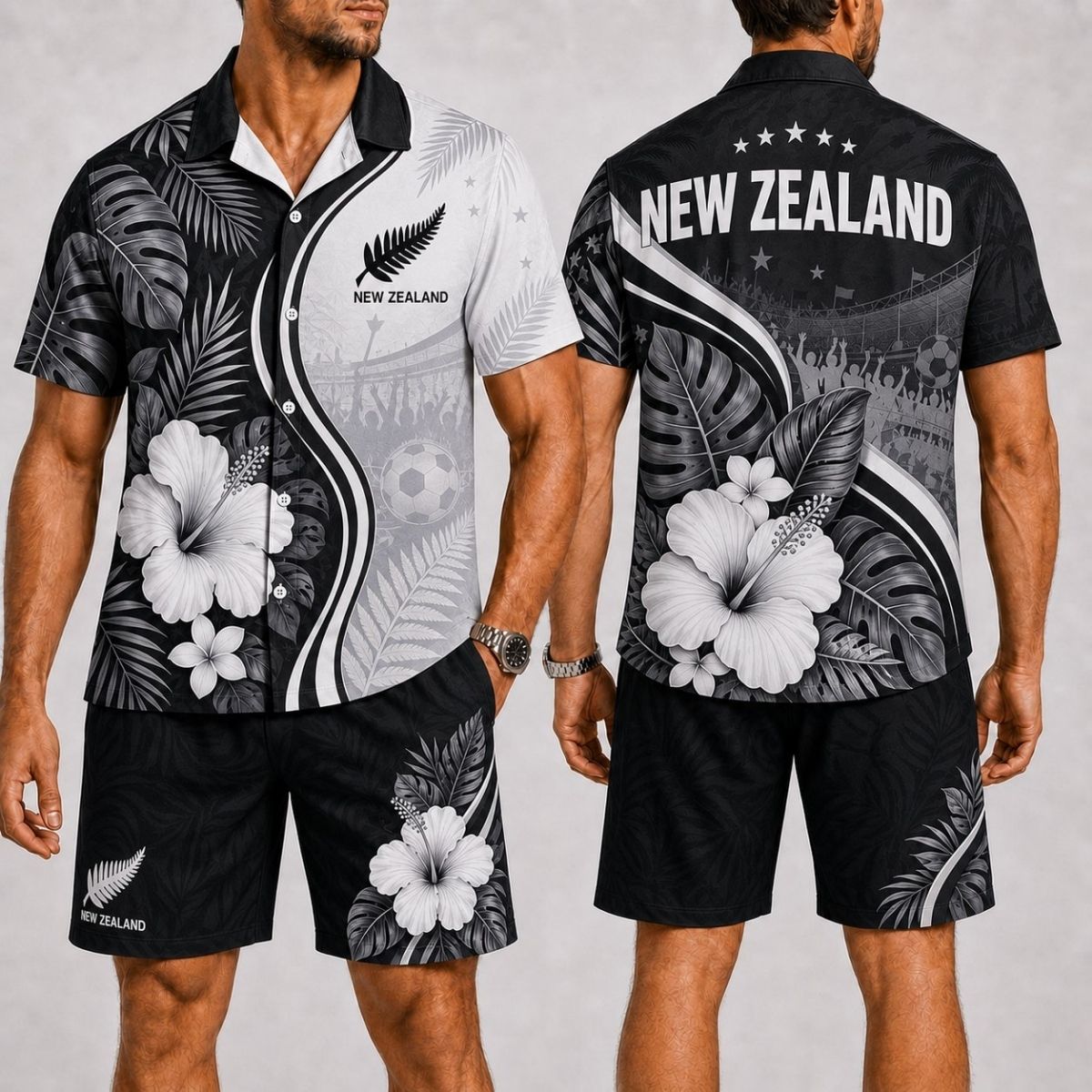 Island Wave New Zealand Hawaii Shirt & Shorts Set – World Cup 2026