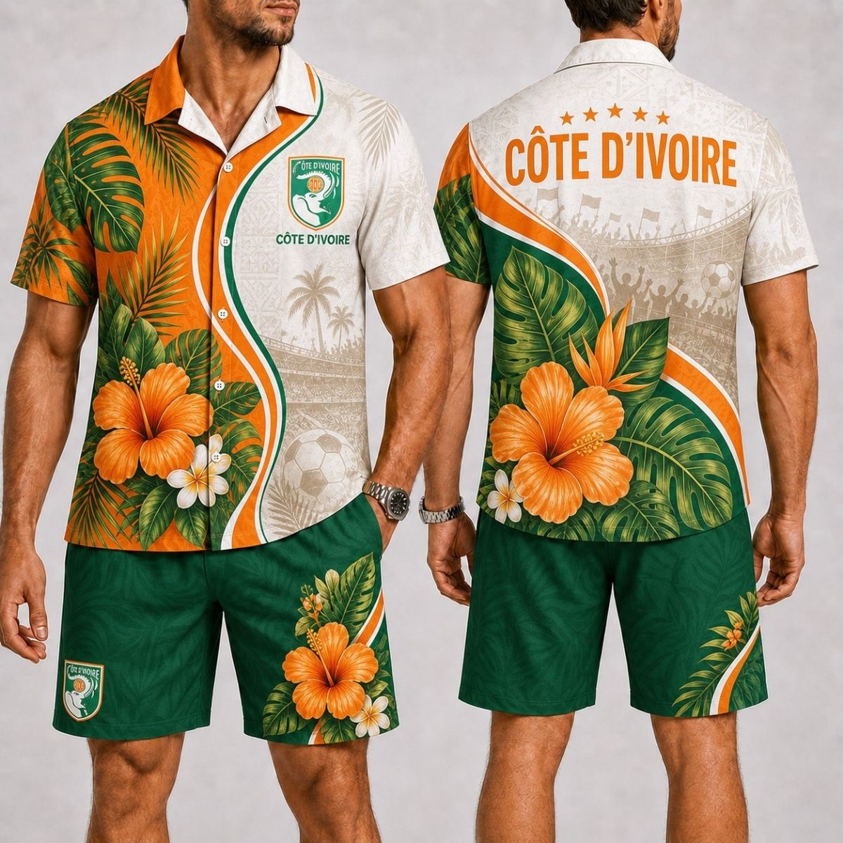 Island Wave Côte d'Ivoire Hawaii Shirt & Shorts Set – World Cup 2026