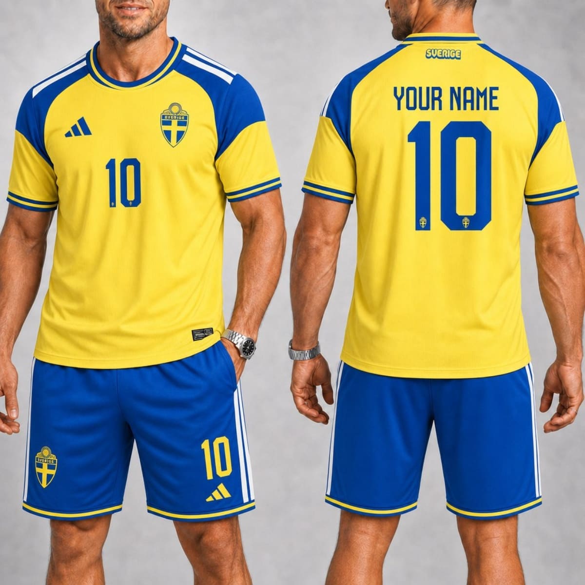 Personalized Sweden Home Jersey & Shorts Set – Custom Name & Number | World Cup 2026