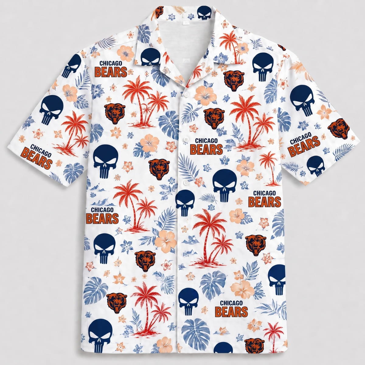 Chicago Bears Skull Island Hawaiian Shirt – NFL Fan Outfit