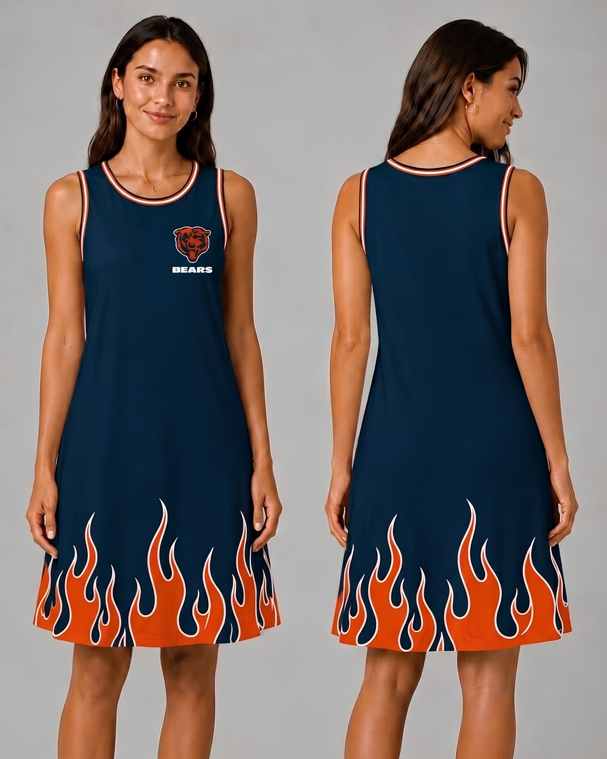 Chicago Bears Flame Dress – Women’s NFL Game Day Outfit