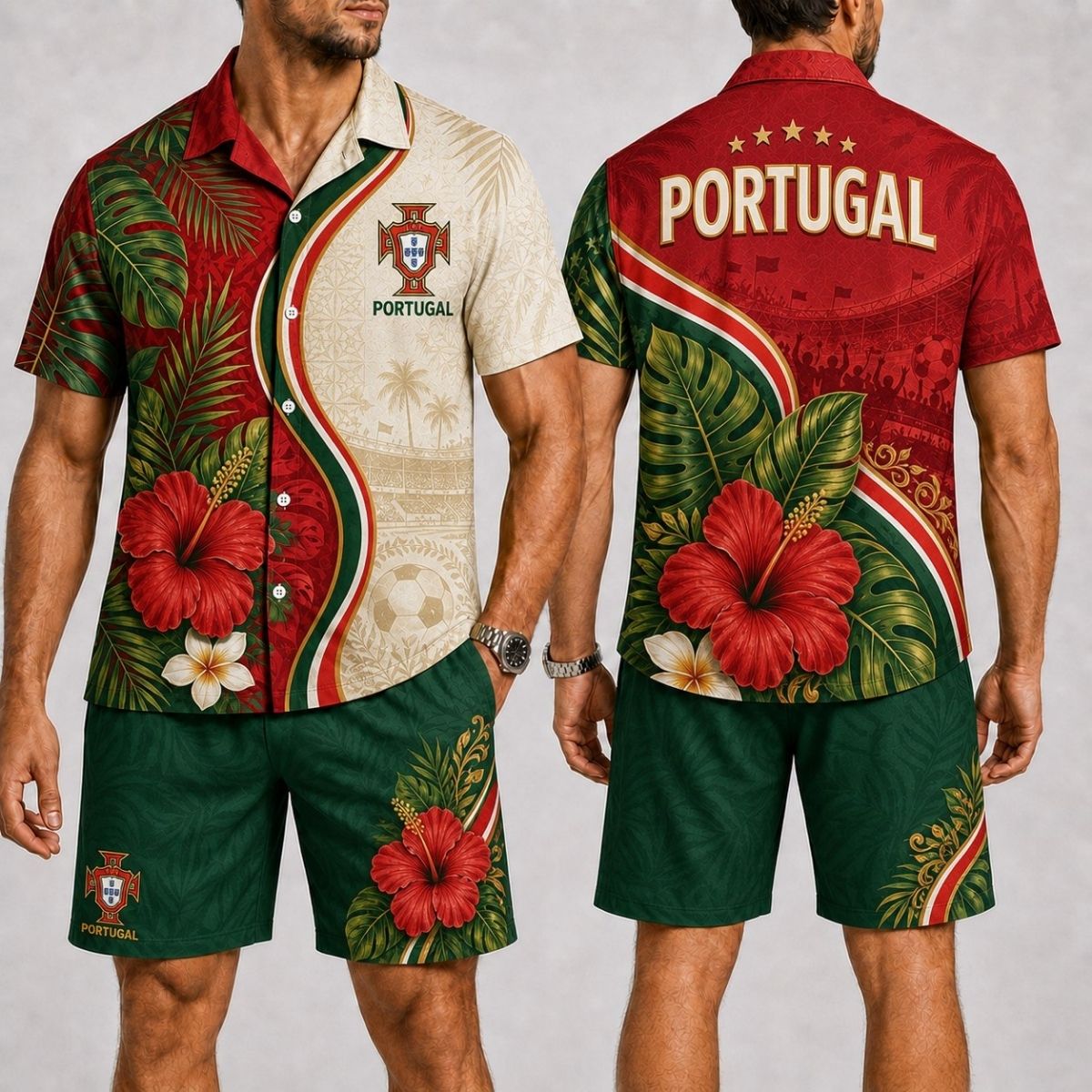 Island Wave Portugal Hawaii Shirt & Shorts Set – World Cup 2026