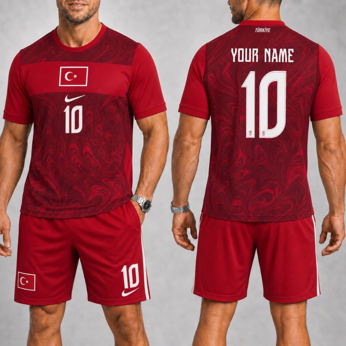 Personalized Türkiye Home Jersey & Shorts Set – Custom Name & Number | World Cup 2026