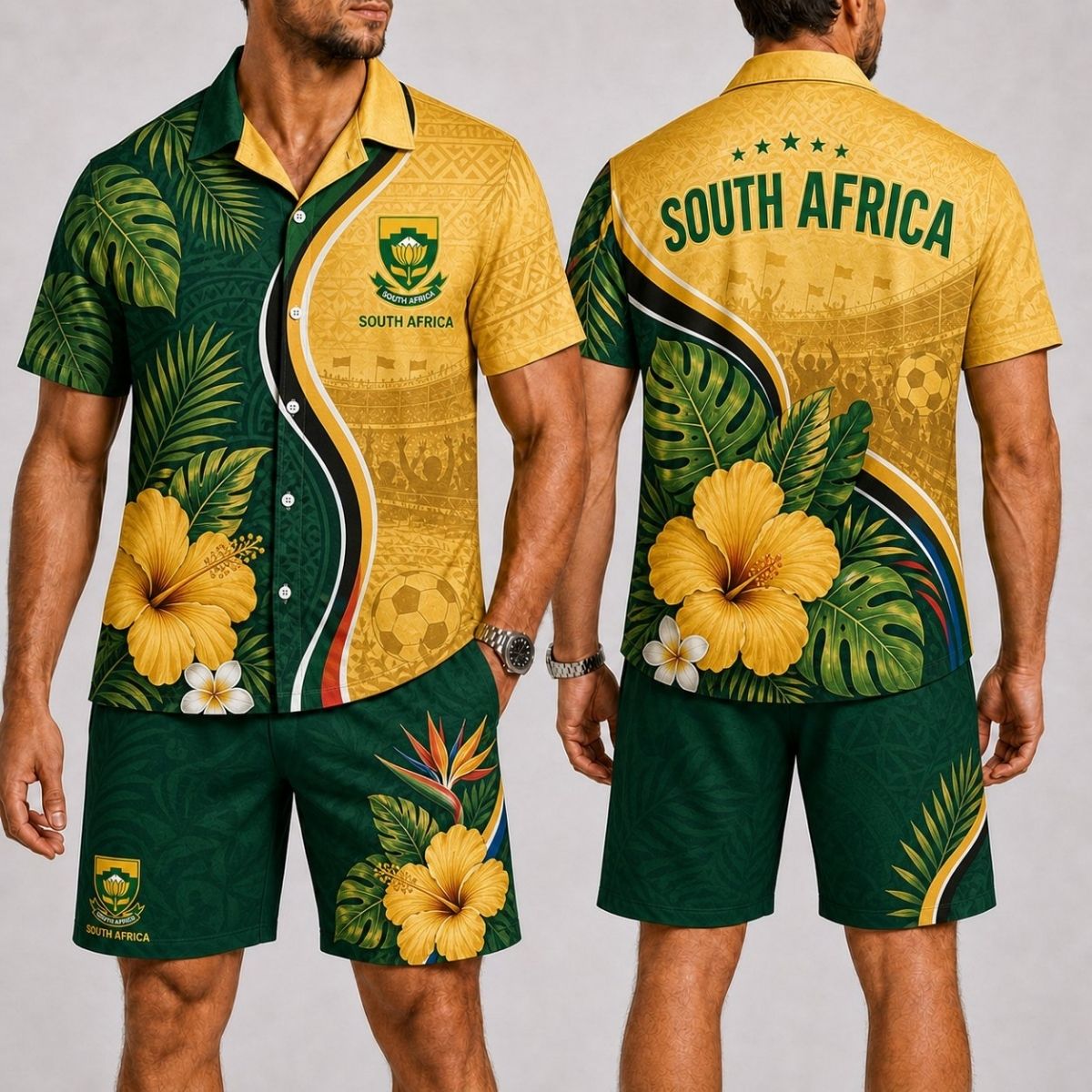 Island Wave South Africa Hawaii Shirt & Shorts Set – World Cup 2026