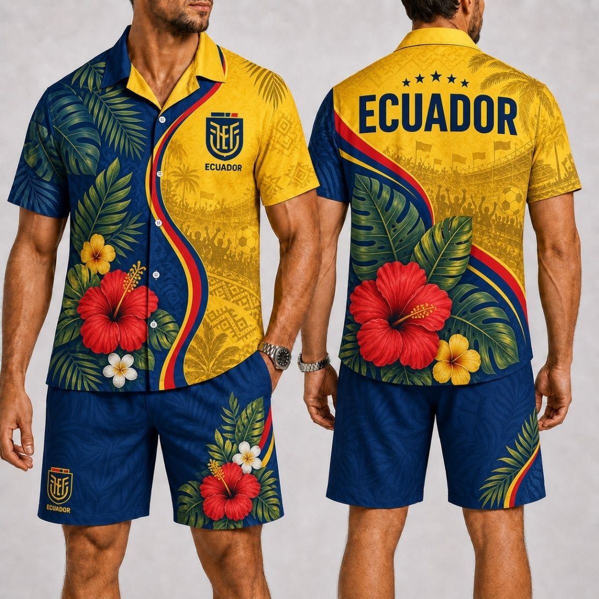 Island Wave Ecuador Hawaii Shirt & Shorts Set – World Cup 2026