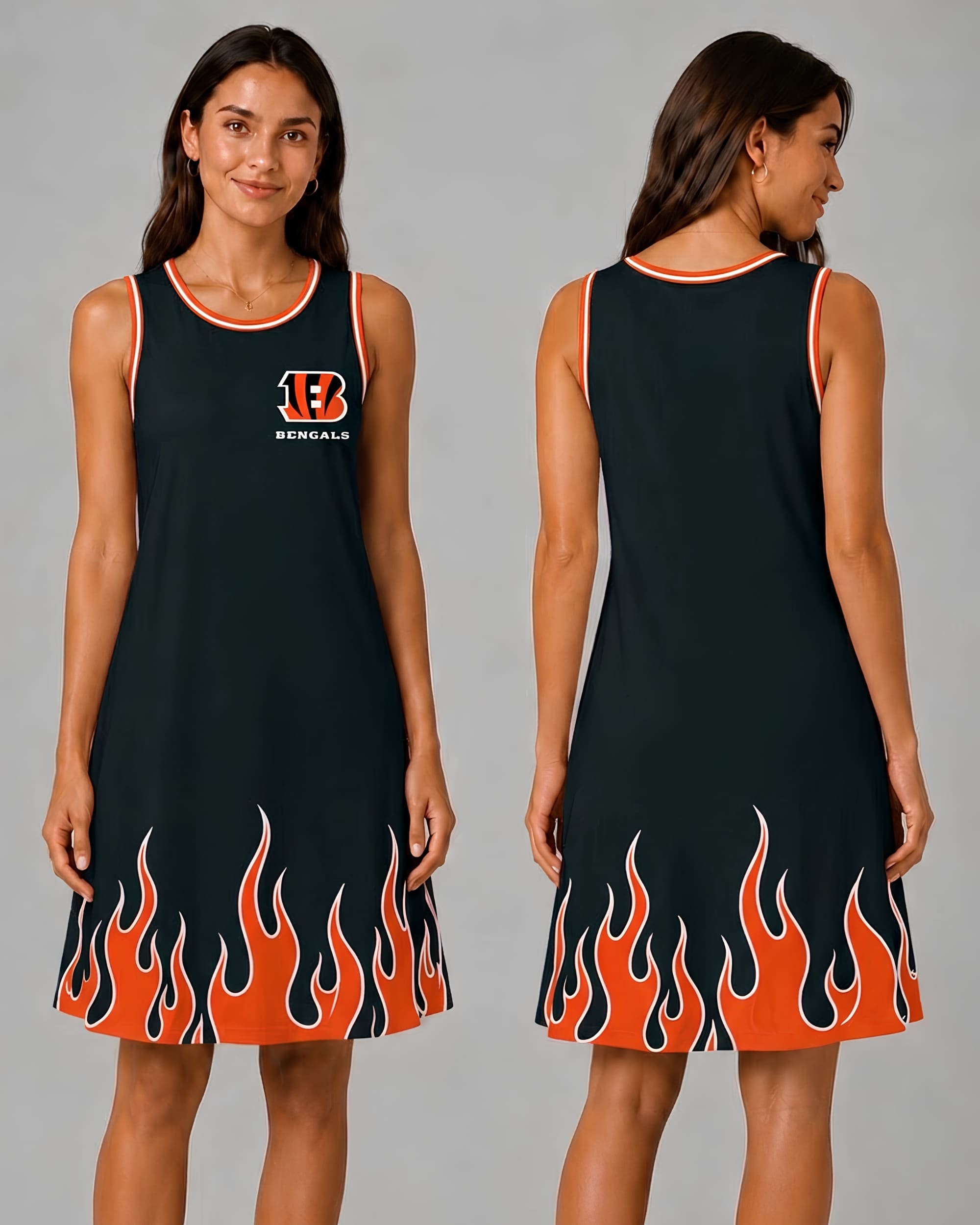 Cincinnati Bengals Flame Dress – Women’s NFL Game Day Outfit