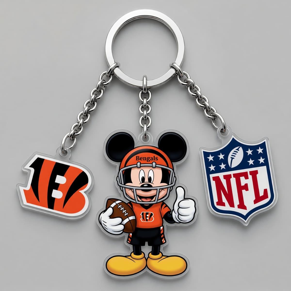 Cincinnati Bengals x Mickey Triple Charm Keychain | NFL Fan Gift
