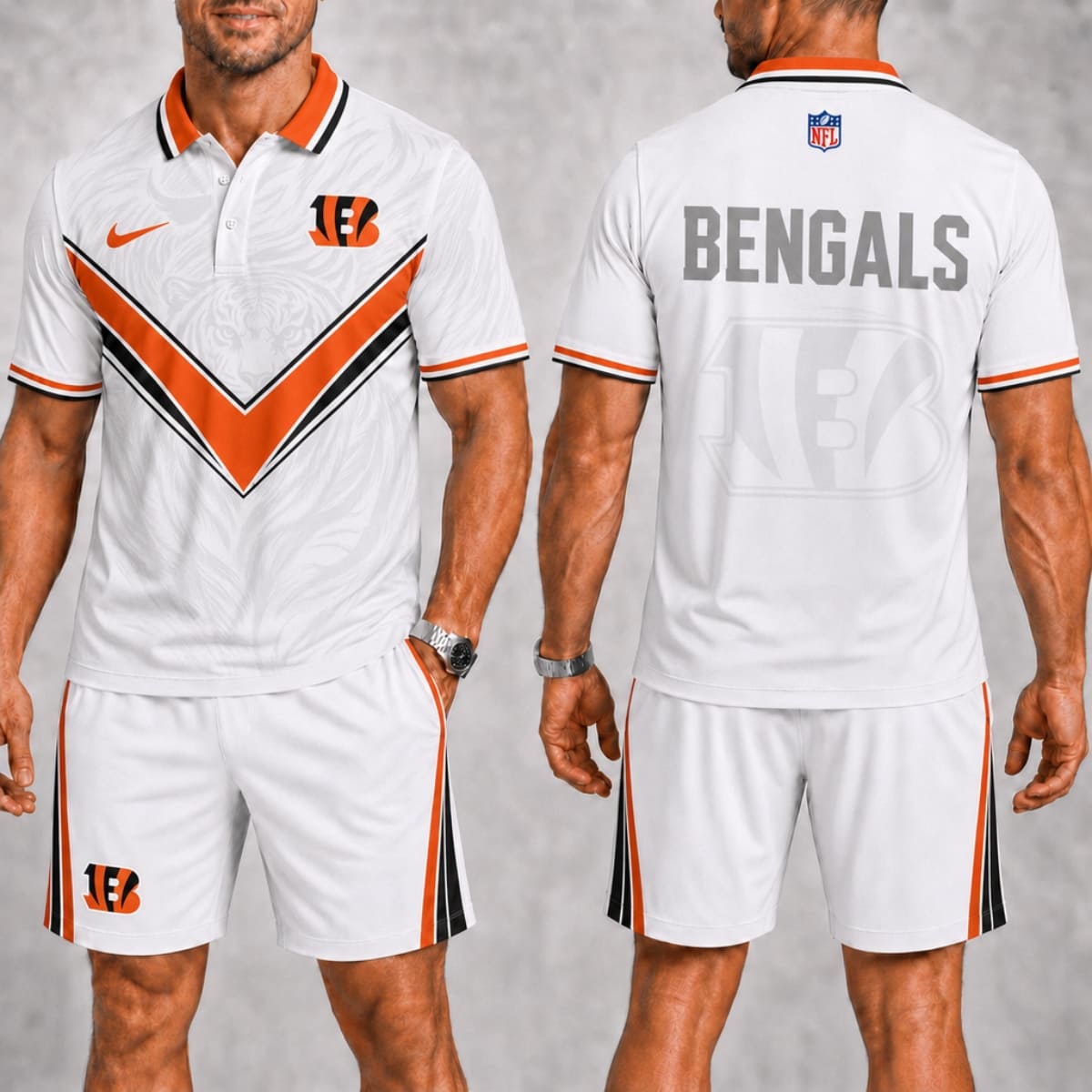 Cincinnati Bengals Polo Shirt & Shorts Set – NFL Fan Outfit