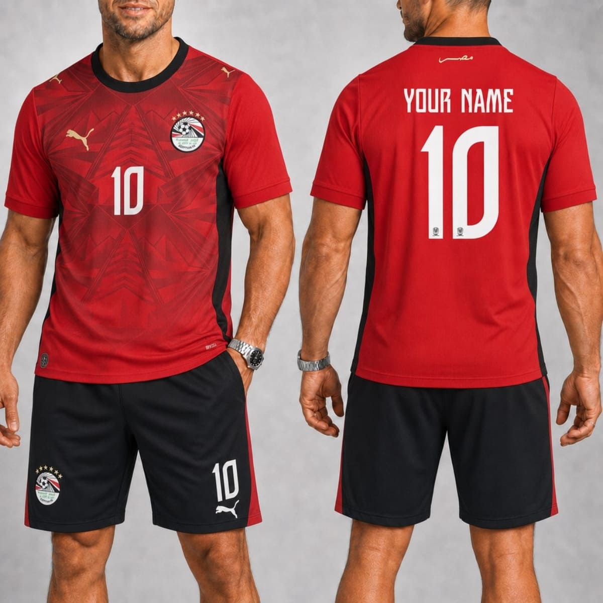 Personalized Egypt Home Jersey & Shorts Set – Custom Name & Number | World Cup 2026