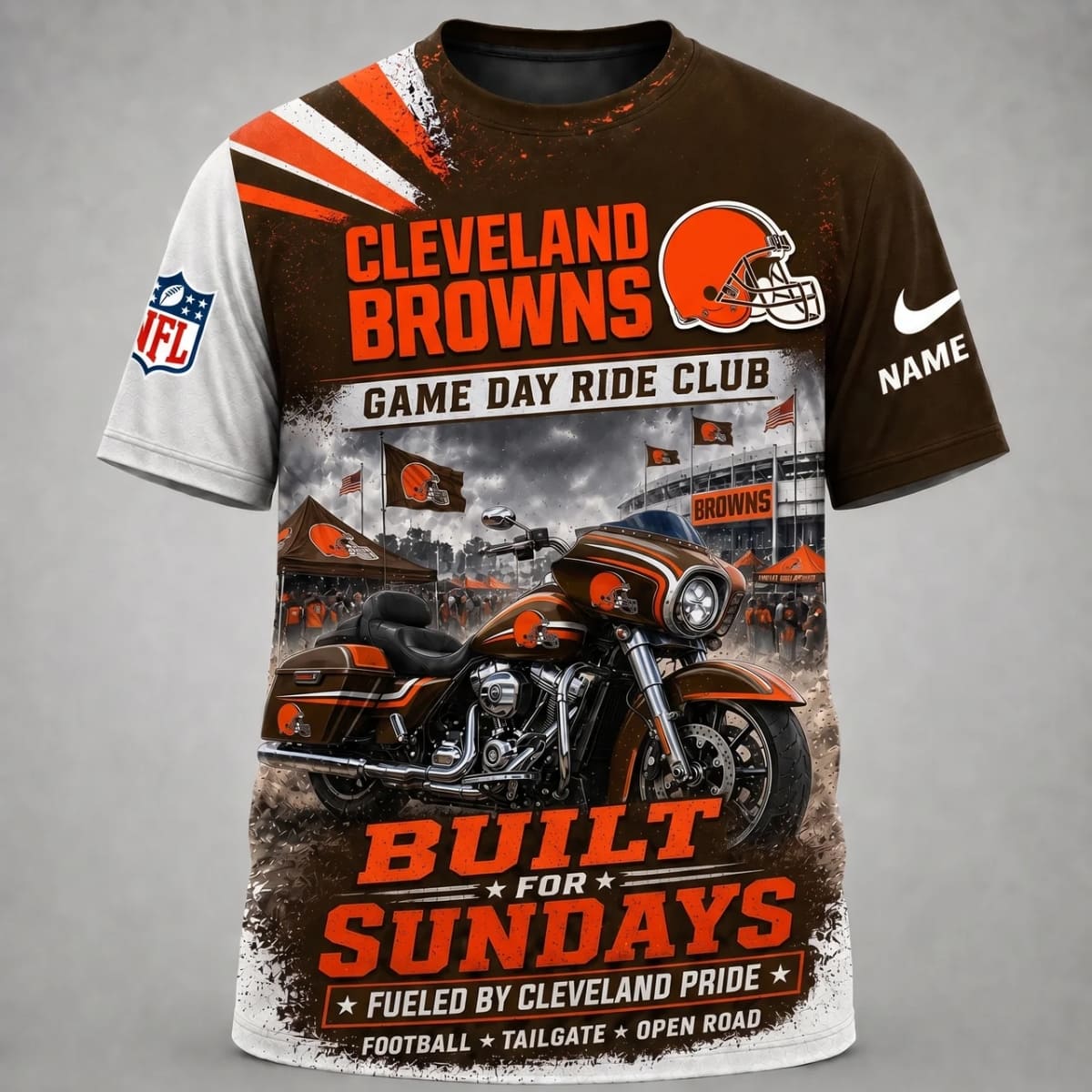 Personalized Cleveland Browns Game Day Ride Club Unisex T-Shirt – Custom Name | NFL Fan Outfit