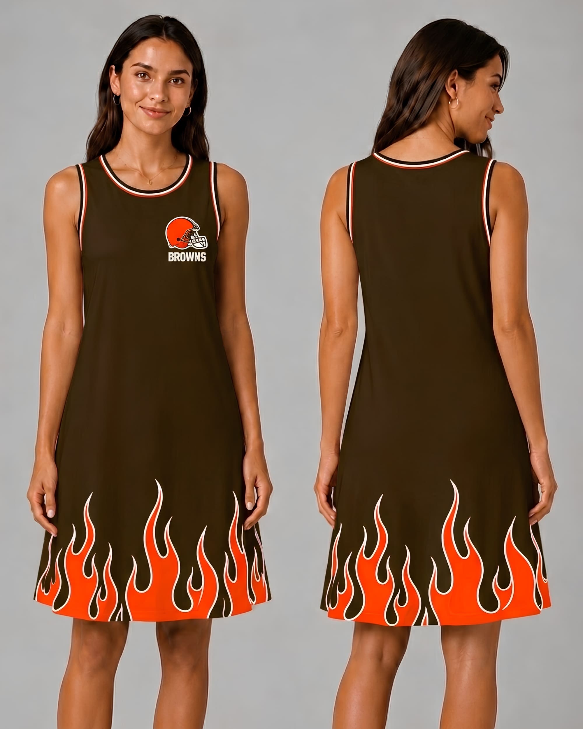 Cleveland Browns Flame Dress – Women’s NFL Game Day Outfit