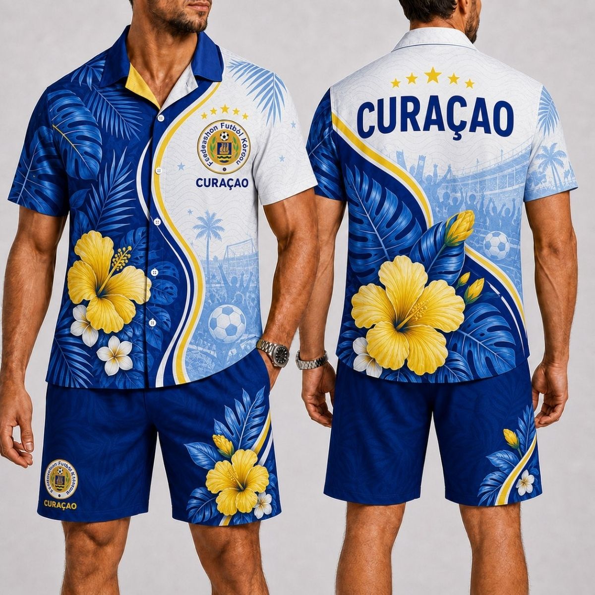 Island Wave Curaçao Hawaii Shirt & Shorts Set – World Cup 2026