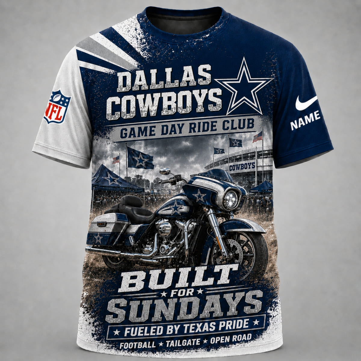 Personalized Dallas Cowboys Game Day Ride Club Unisex T-Shirt – Custom Name | NFL Fan Outfit