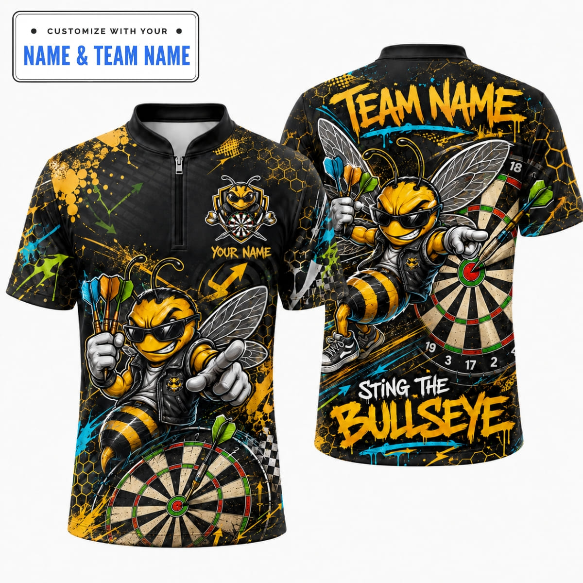 Personalized Hornet Sting The Bullseye Darts Shirt – Custom Name & Team Name