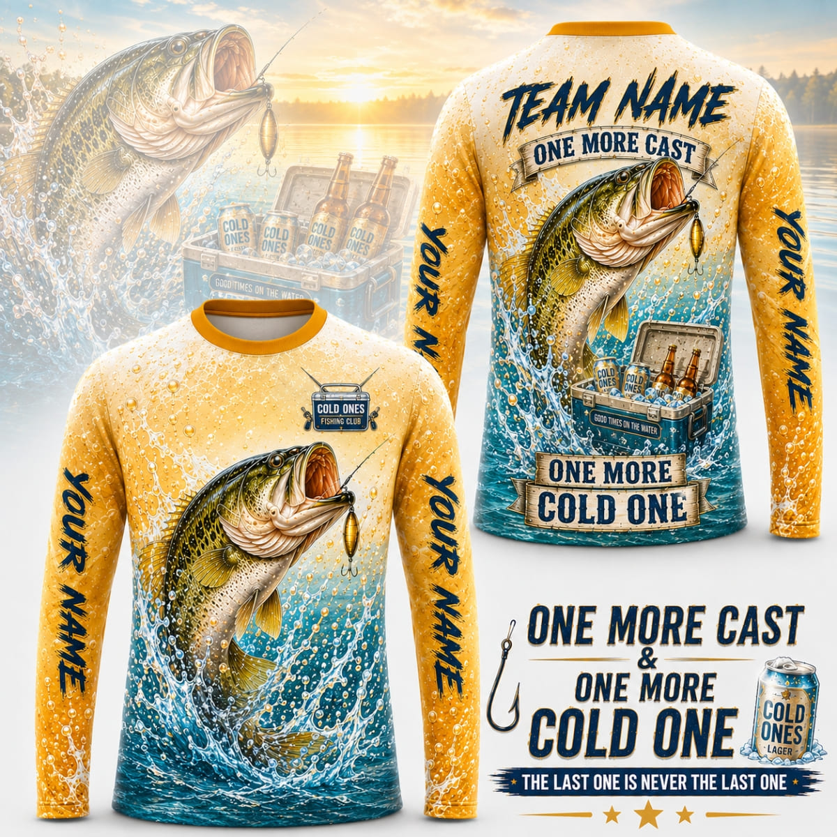 (12 Fish Types) Personalized Cold Ones Fishing Club Fan Fishing Shirt – Custom Name